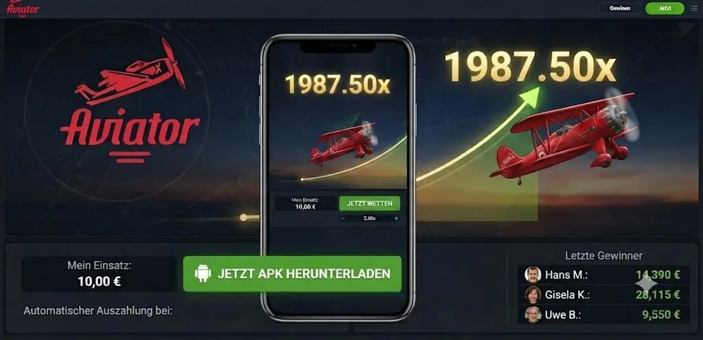 Aviator App auf Smartphone